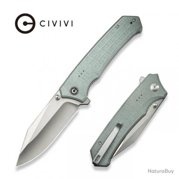 Couteau CIVIVI Tacticorix Gray Manche G10 Lame Acier Nitro-V Satin IKBS Linerlock Clip CIVC230553