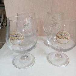 verre cristal bière bushbeer transparent vintage bistrot 45 cl lot de 4 verres émaillés