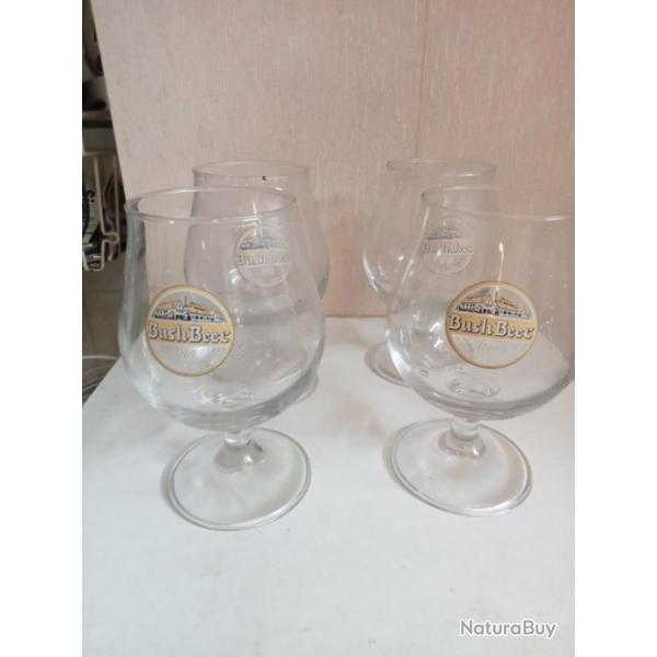 verre cristal bire bushbeer transparent vintage bistrot 45 cl lot de 4 verres maills