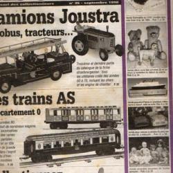 la vie du jouet 35 de 1998 , camions joustra, 400 mini avions, auto dux, trains gamme as,