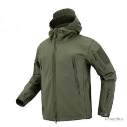 ENCHERE 1 EURO ....... VESTE DE CHASSE softshell veste coupe-vent imperméable coloris VERT ARMÉE