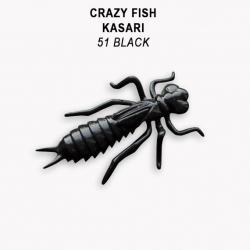 LEURRE SOUPLE INSECTE FLOTTANT CRAZY FISH KASARI 1,6" unité #51 BLACK