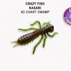 LEURRE SOUPLE INSECTE FLOTTANT CRAZY FISH KASARI 1,6" unité #4D CHART SWAMP