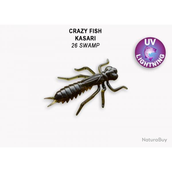 LEURRE SOUPLE INSECTE FLOTTANT CRAZY FISH KASARI 1,6" unit #26 SWAMP