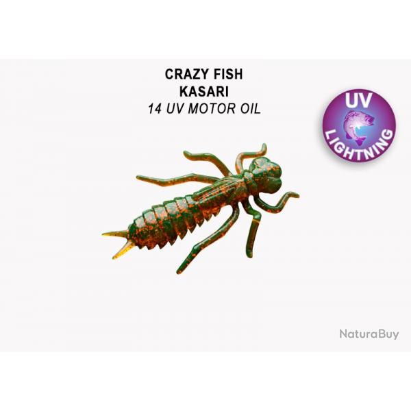 LEURRE SOUPLE INSECTE FLOTTANT CRAZY FISH KASARI 1,6" unit #14 MOTOROIL UV