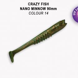 LEURRE SOUPLE Shad CRAZY FISH NANO MINNOW 2,8" unité  #14 UV MOTOR OIL