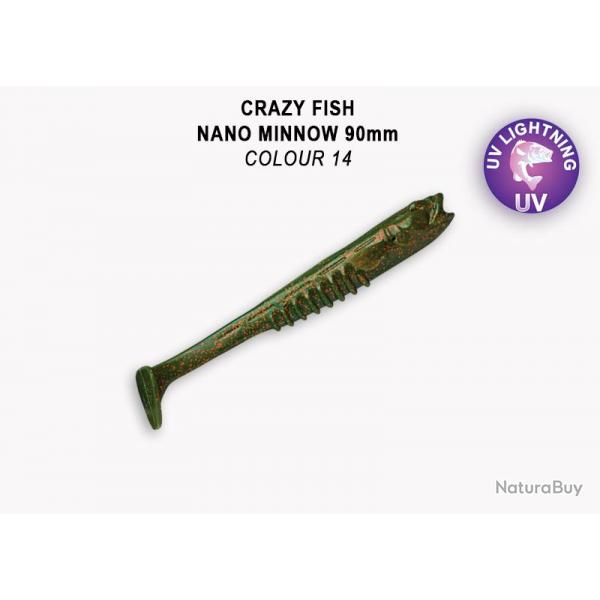 LEURRE SOUPLE Shad CRAZY FISH NANO MINNOW 2,8" unit #14 UV MOTOR OIL