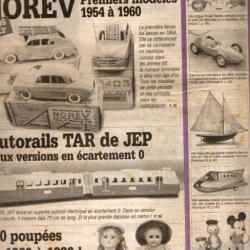 la vie du jouet 28 de 1998 , norev, autorail tar jep, rosalie tole, machines à vapeur marklin,