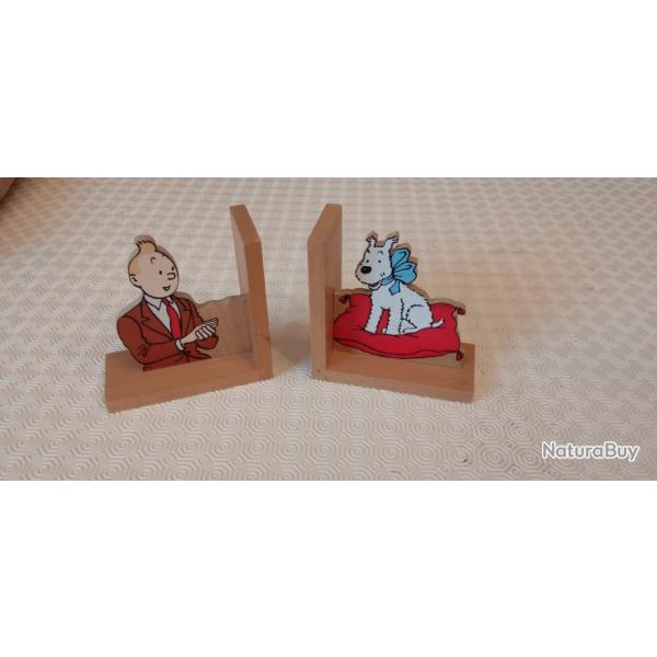 Serres livres Herge Tintin et Milou en bois Vilac