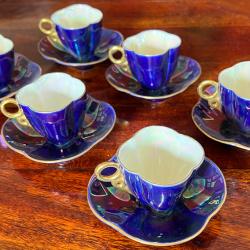 Tasses à café et soucoupes Art Déco (6)