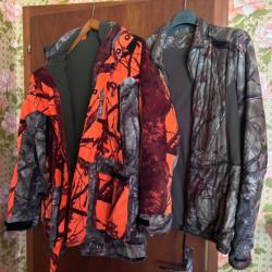 Veste doudoune solognac camo grand froid orange battue