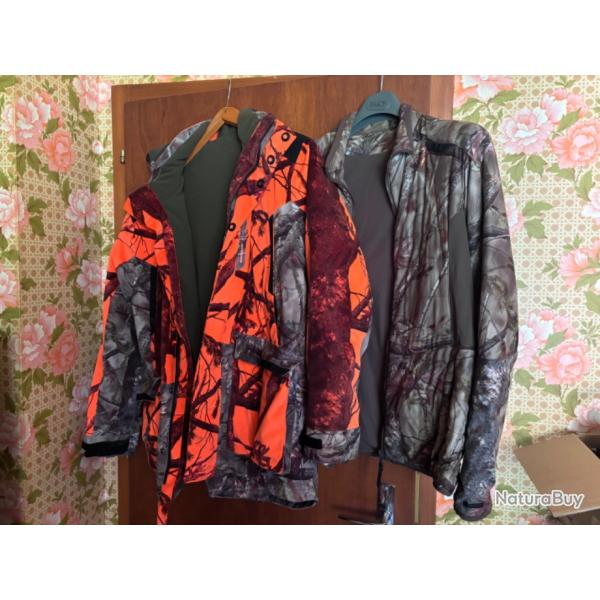 Veste doudoune solognac camo grand froid orange battue