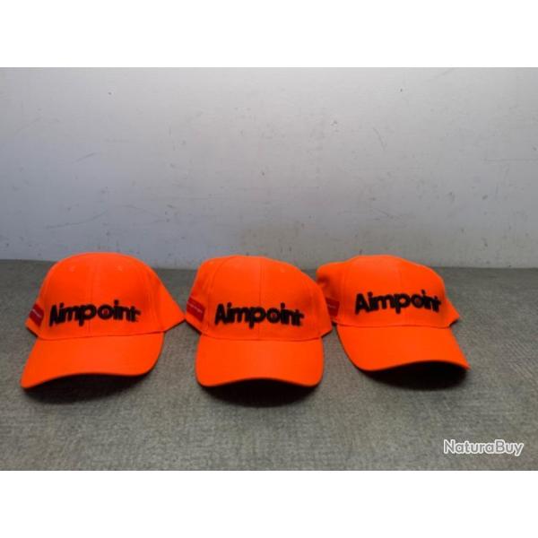 LOT DE 3 CASQUETTES AIMPOINT ORANGE - 1 sans prix de rserve