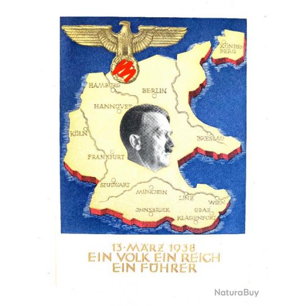 Papier Allemand Format CPA affichette propagande ww2 avec tampon