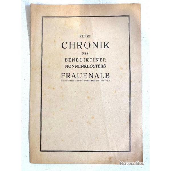 Ancien livre allemand Chronik des Benediktiner Frauenalb Tampon NSDAP