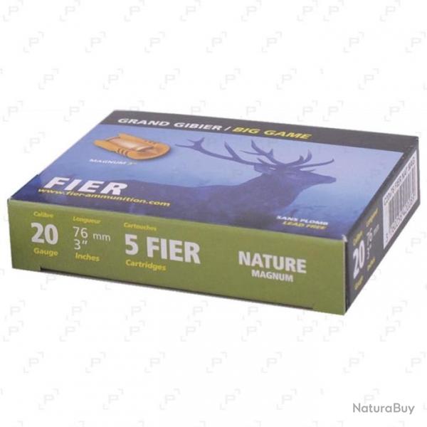 50 BALLES CAL 20X76 FIER GRAND GIBIER BIG GAME SANS PLOMB NATURE 20GR 480M/S