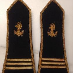 Epaulettes de cérémonie Officier de Marine Capitaine Brodé Cannetille