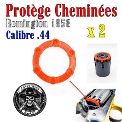 Protège cheminées orange Remington 1858 calibre 44 pour tir à sec - 2 exemplaires - Bast3d