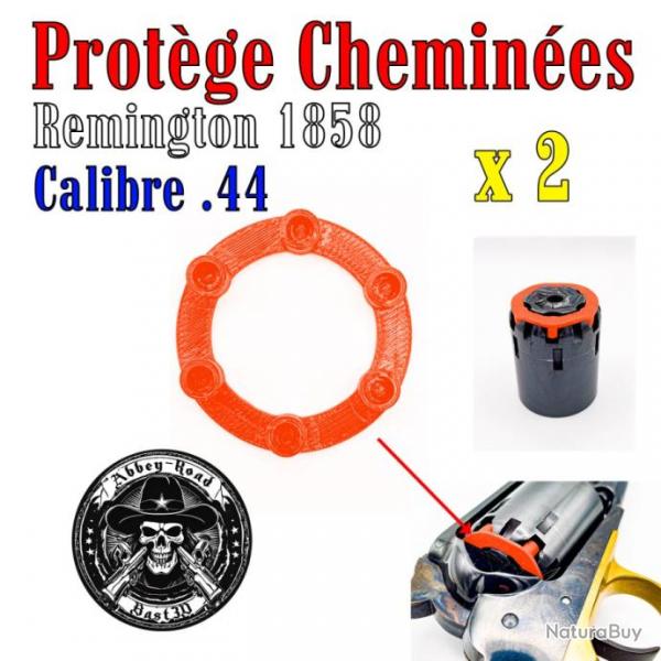 Protge chemines orange Remington 1858 calibre 44 pour tir  sec - 2 exemplaires - Bast3d