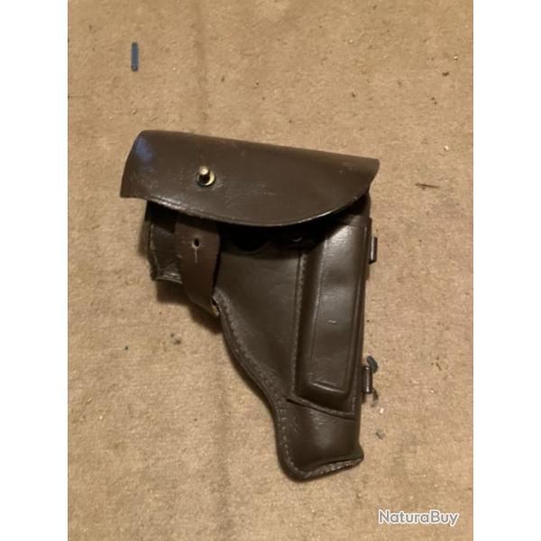 Holster de ceinture / Etui marron de pistolet makarov, shompol annes 1960