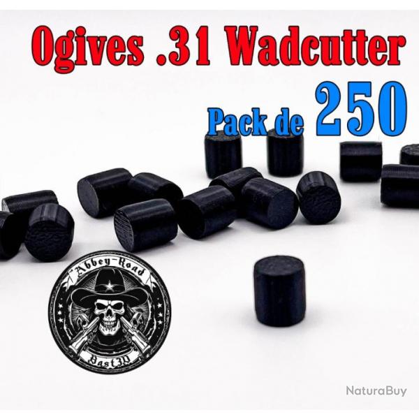 Balle tir rduit .31 ogive Wadcutter plastique - Pack de 250 - Bast3D