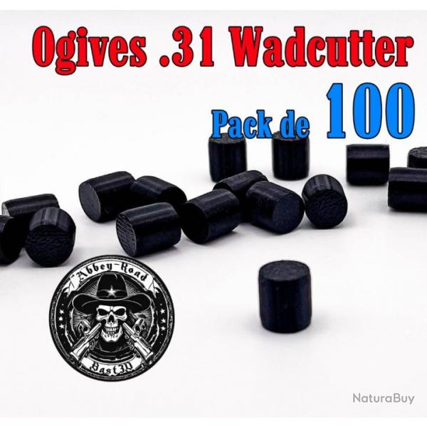 Balle tir rduit .31 ogive Wadcutter plastique - Pack de 100 - Bast3D