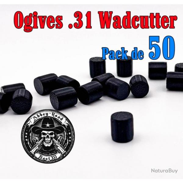 Balle tir rduit .31 ogive Wadcutter plastique - Pack de 50 - Bast3D