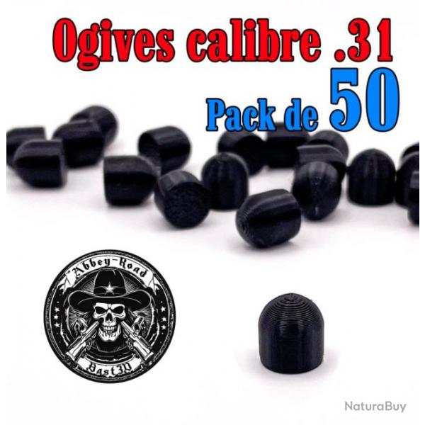 Balle tir rduit .31 ogive plastique - Pack de 50 - Bast3D