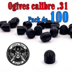 Balle tir réduit .31 ogive plastique - Pack de 100 - Bast3D