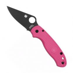 Couteau "Para 3" CTS-BD1N / nylon-fibre de verre rose, Finition DLC noir [Spyderco]