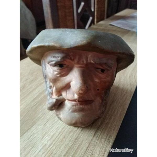 ancien pot a tabac "marin fumant la pipe" (sans couvercle)