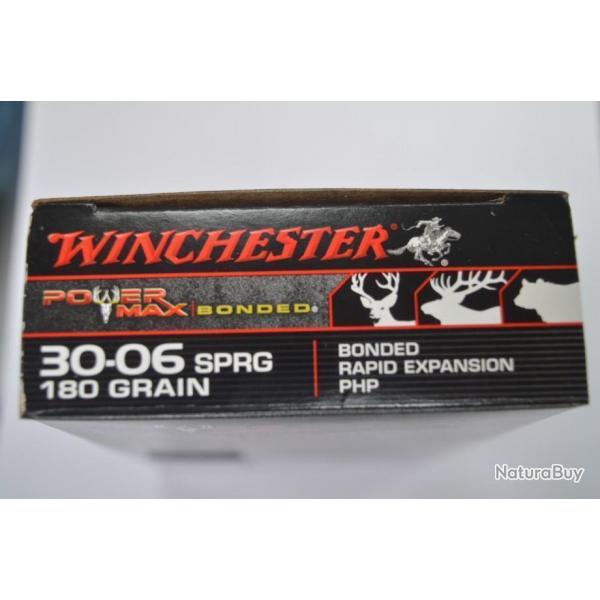 1 BOITE DE 20 BALLES WINCHESTER CALIBRE 30-06 POWERMAX BONDED  11.7G  NEUVE