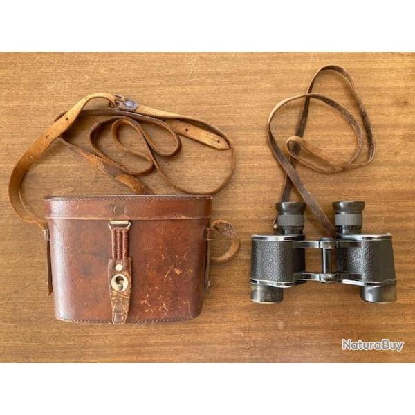 Jumelles tres anciennes  Carl  ZEISS  Telex  6 x 24 avec tui original en cuir