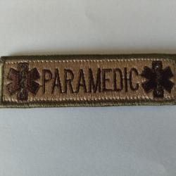 Patch/Ecusson Paramedic beige-bordure kaki velcro