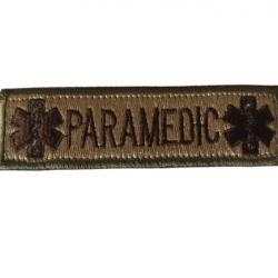 Patch/Ecusson - Paramedic - Beige/bordure kaki - velcro - Livraison gratuite