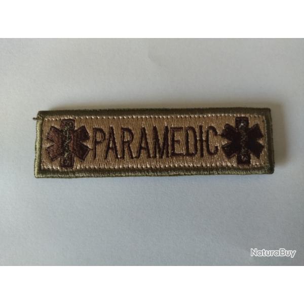 Patch/Ecusson Paramedic beige-bordure kaki velcro