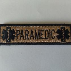 Patch/Ecusson Paramedic beige-bordure noire velcro