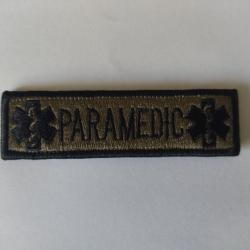 Patch/Ecusson Paramedic kaki-bordure noire velcro