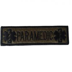Patch/Ecusson - Paramedic - Kaki/bordure noire - velcro - Livraison gratuite