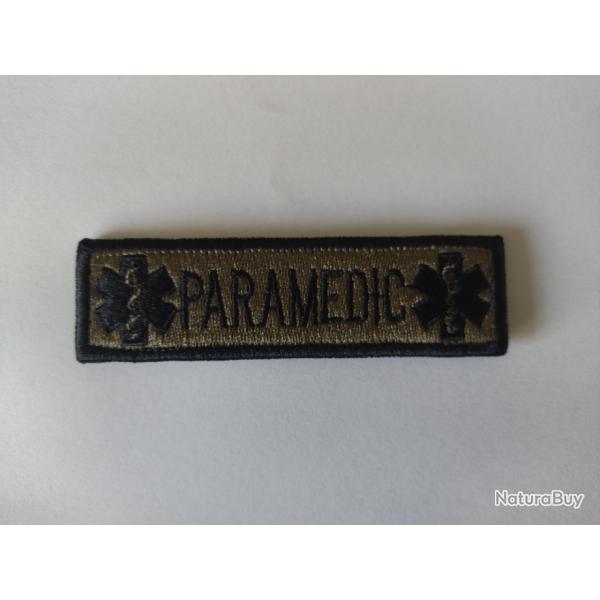 Patch/Ecusson Paramedic kaki-bordure noire velcro