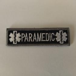 Patch/Ecusson Paramedic noir-bordure grise velcro