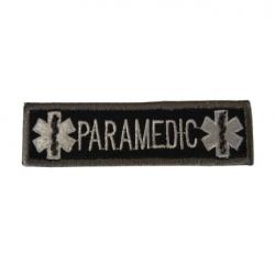 Patch/Ecusson - Paramedic - Noir/Bordure grise - velcro - Livraison gratuite