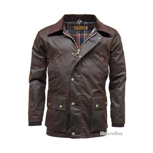 Veste cire antique Game Barker Marron