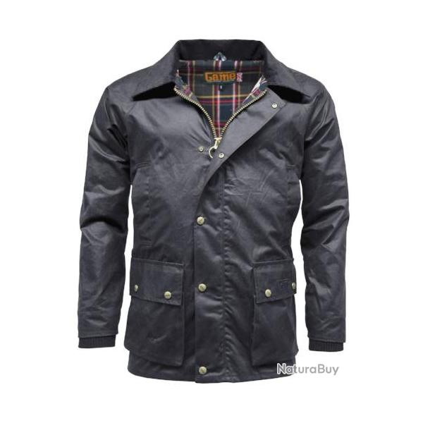 Veste cire antique Game Barker Bleu