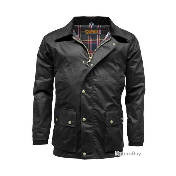 Veste cire antique Game Barker Noir