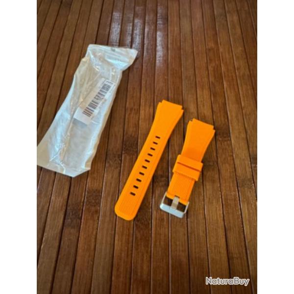 BRACELET MONTRE CAOUTCHOUC ORANGE NEUF