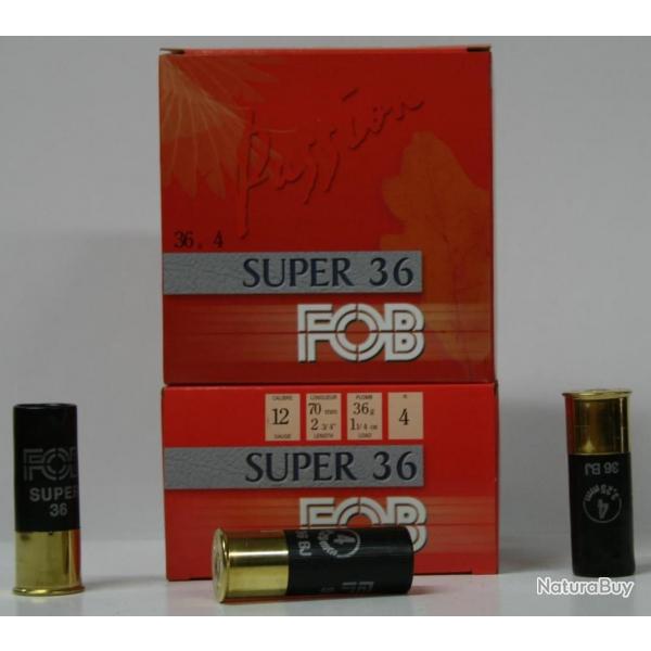 CARTOUCHE FOB SUPER 36 36GR BOURRE JUPE CAL. 12/70 X25 4