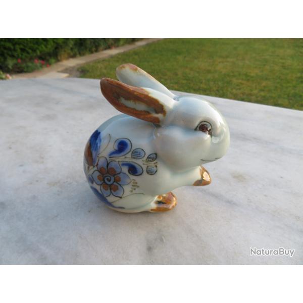 VINTAGE - Sculpture de Lapin en porcelaine maill peinte - Mexique (XX)