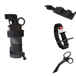 Ensemble Garrot + Porte-garrot universel + ciseaux médicaux Noir