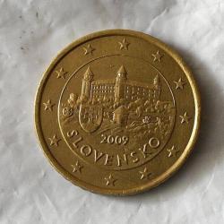 50 centimes d'euro - Château de Bratislava - Slovaquie 2009